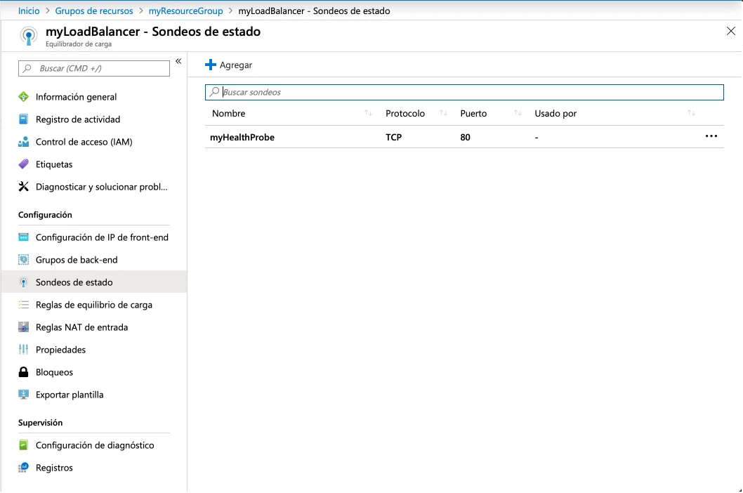 Azure create lb probe as @saidmlx